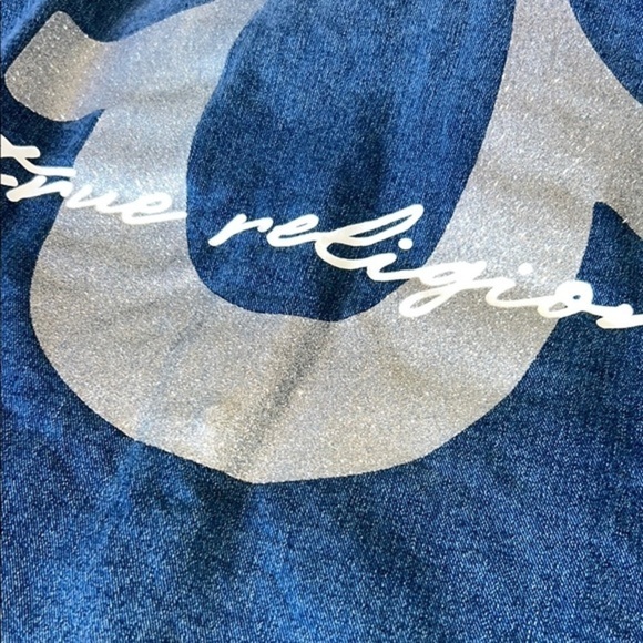 💰True Religion Blue Denim Jacket,size L  women glittery jacket, brand new🥰 - Picture 7 of 9